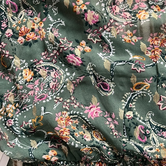 City Vibe Women’s green paisley/floral short sleeve layered mini dress sz M NWT - Picture 10 of 11